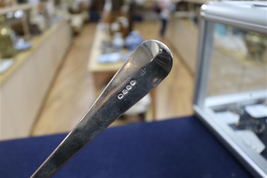 A George III silver beaded Old English pattern soup ladle by Eley, Fearn & Chawner, London, 1808, 5.5 oz.